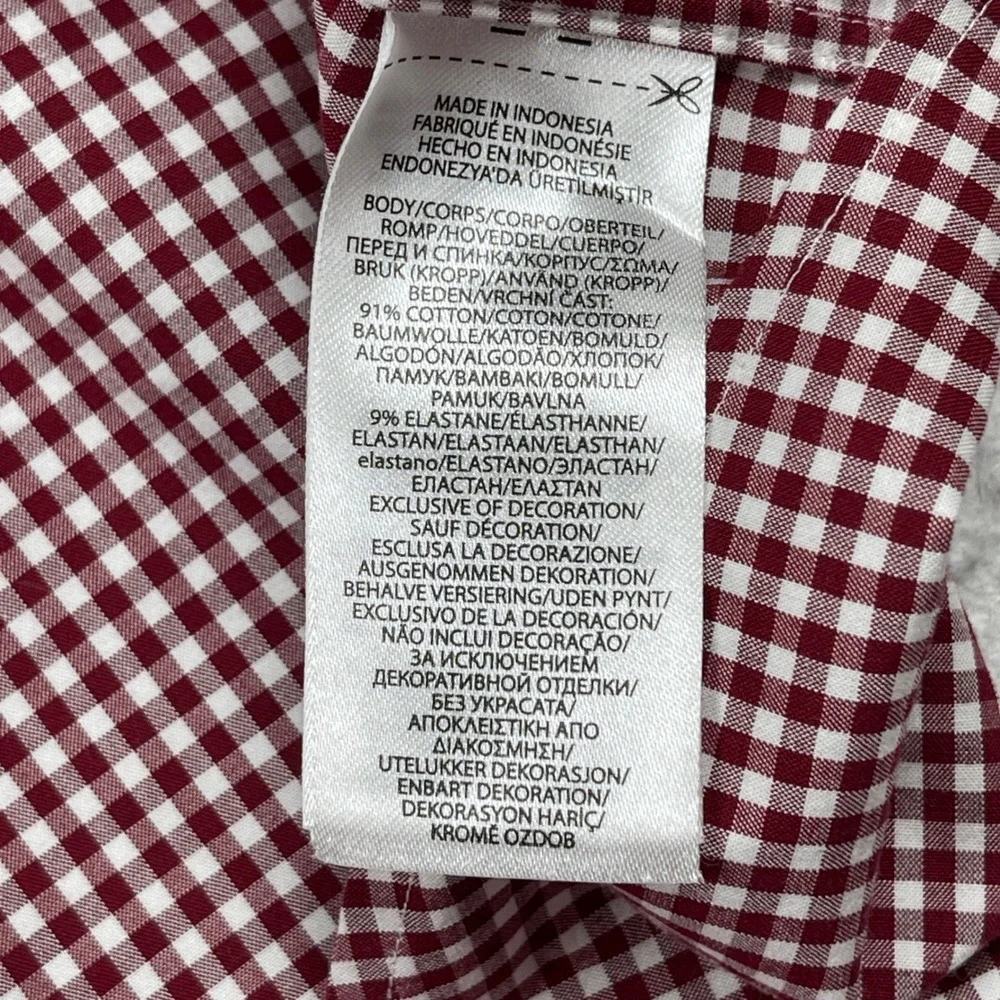 Polo Ralph Lauren Button Down Mens LT Burgundy Gingham Stretch Preppy Classic